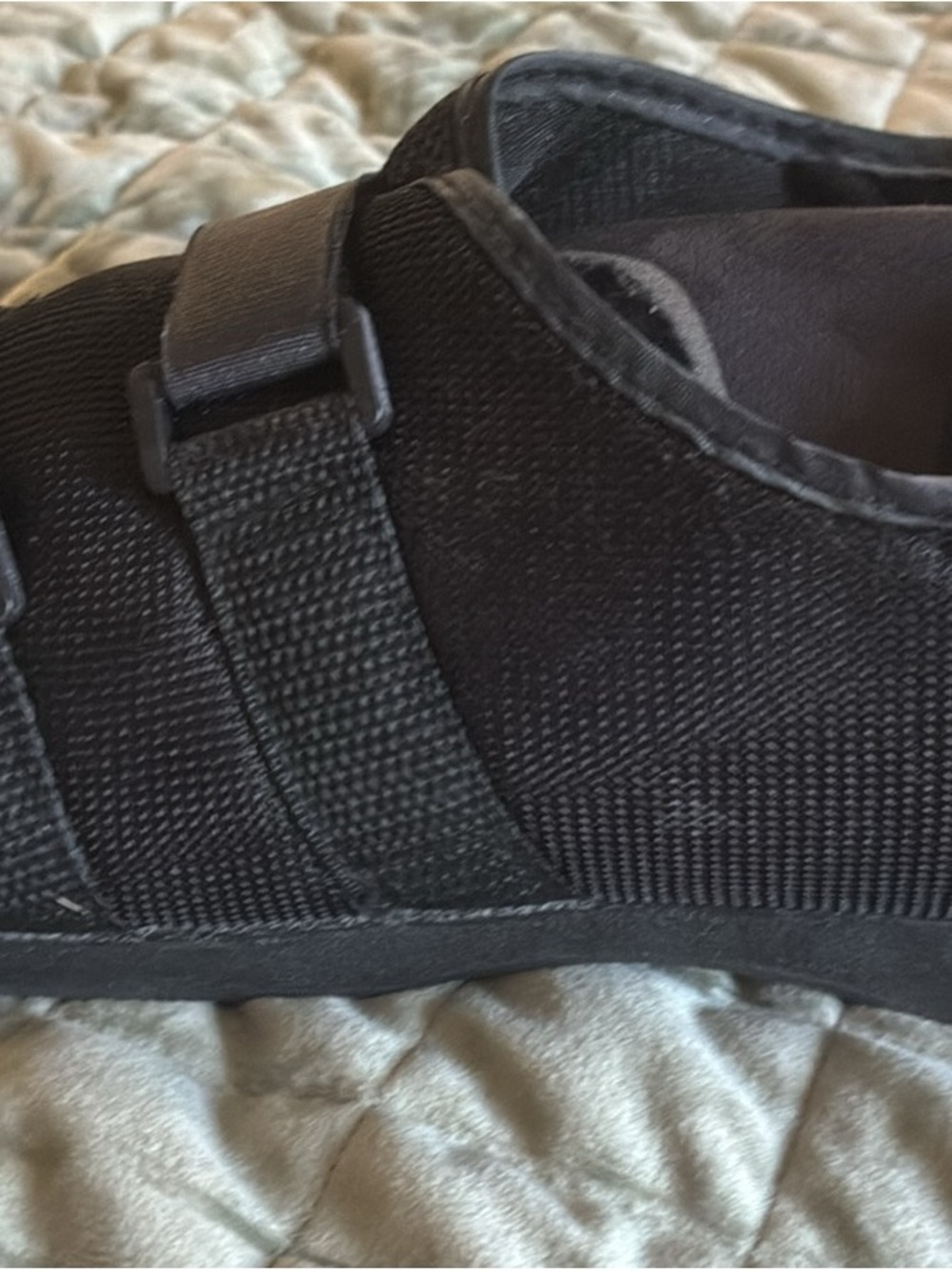 Breg post op recovery shoe. Black Slip-On with Adjustable Strap